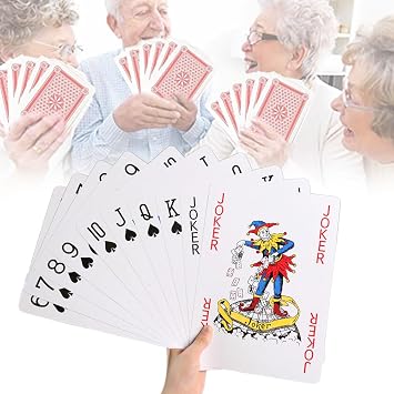 Jumbo Playing Cards for Elderly & Low Vision Impairments Entertainment Supplies, Oversized, 7" Lx5 W