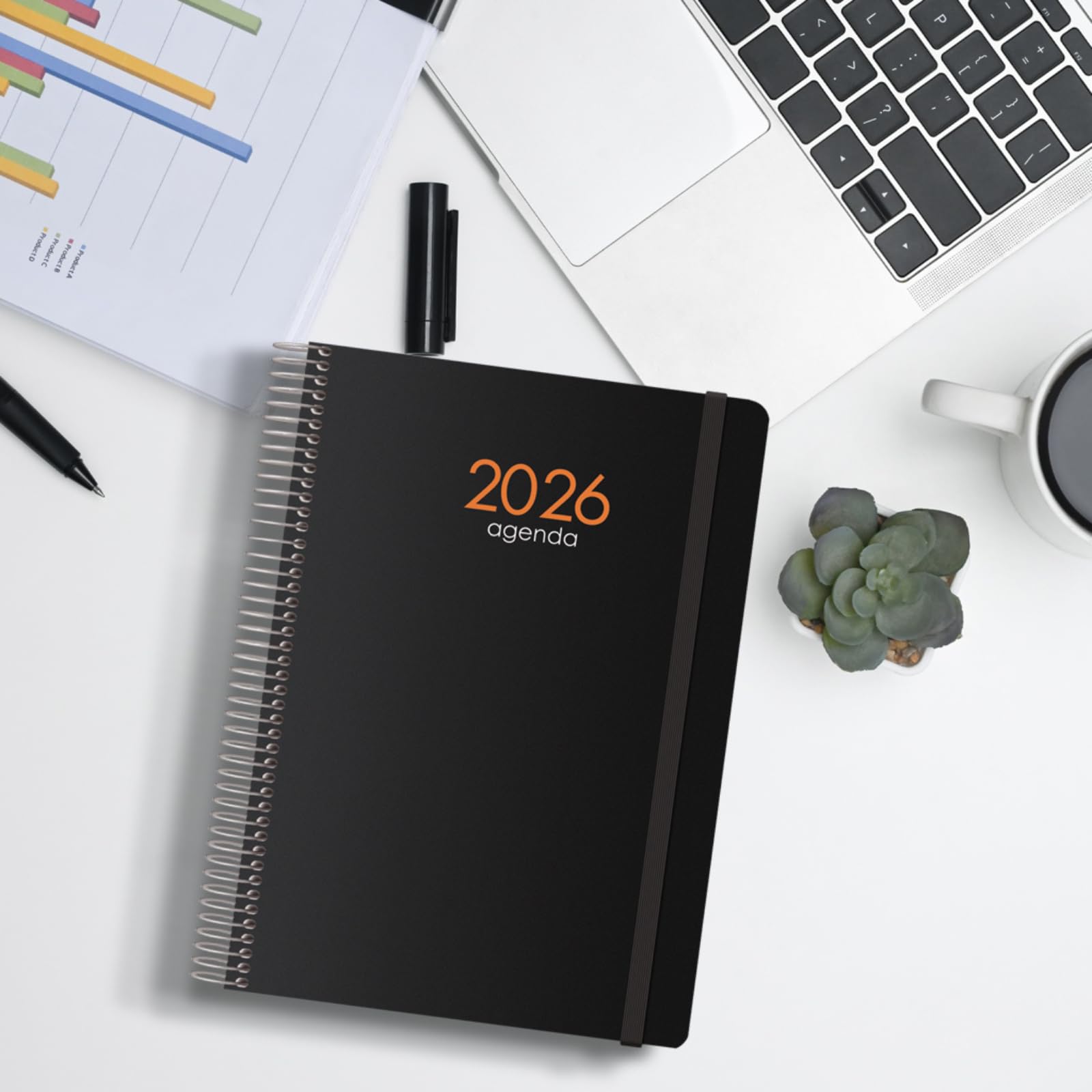 Dohe Kalender 2026, Weekoverzicht, A5  15 X 21 Cm , Flexibele Omslag Spiraalsluiting En Elastiek 12 Maanden Januari Tot December Jaarplanner In Het Spaans Syncro Blauw 3495185479
