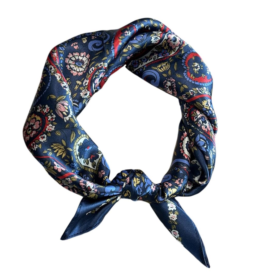 ANDANTINO 100% Mulberry Silk Scarf -21” Square Neckerchief with Gift Packed