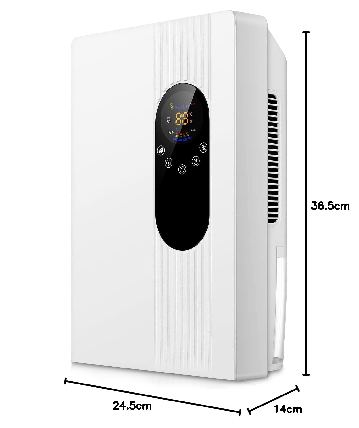 Deshumidificateur d air Electrique 2.2L Anti Moisissure, Éco Déshumidificateurs Maison Portable Silencieux avec Télécommande Dégivrage Arrêt Automatique, 24H Minuteur/Purification/Mode sommeil