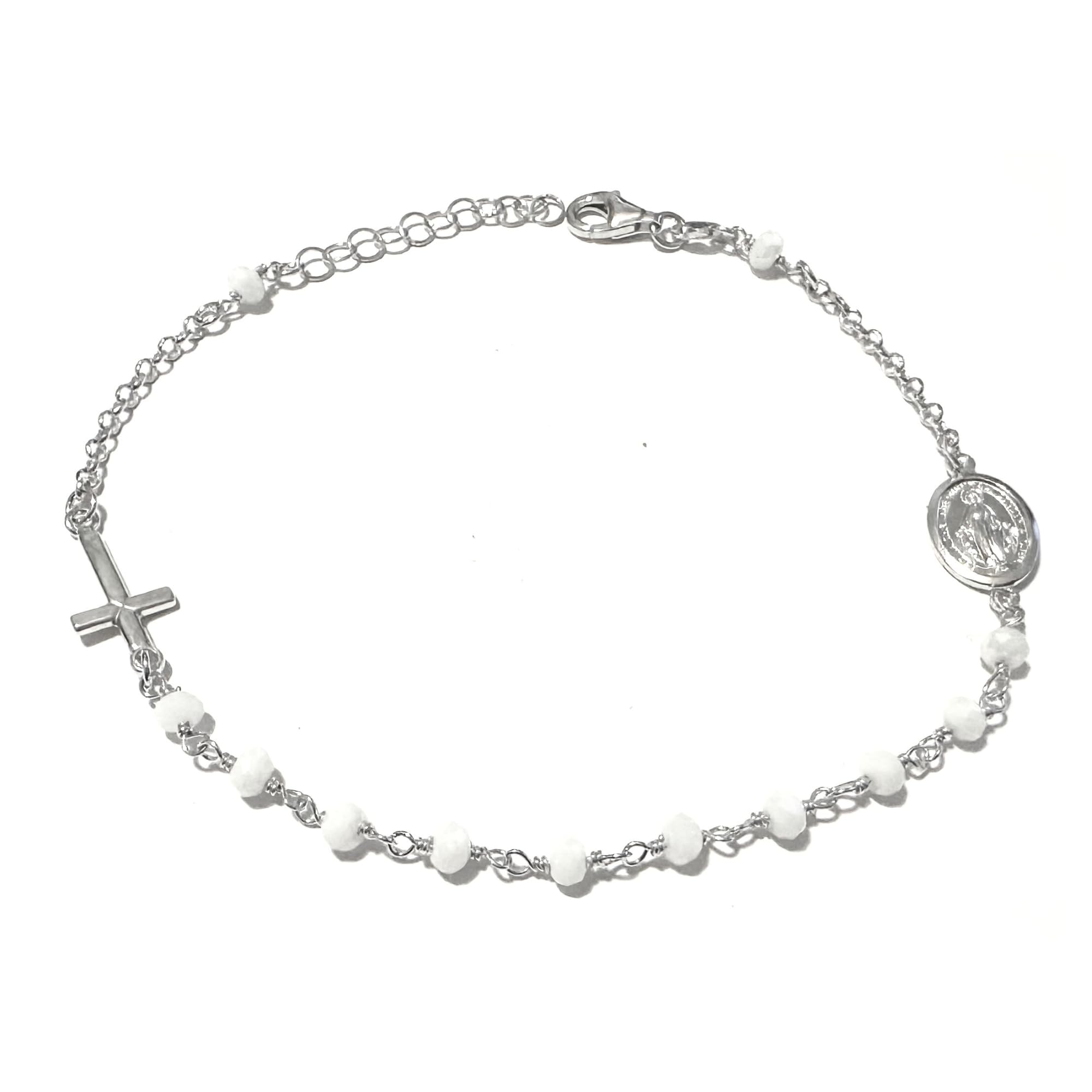 Bracciale rosario in argento dorato | Medaglia miracolosa