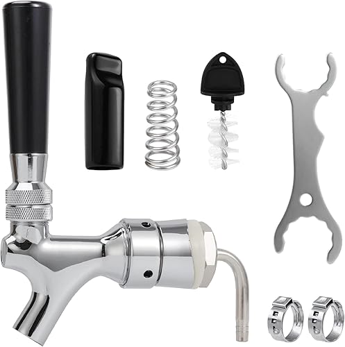 MRbrew Grifo de vástago de cerveza con accesorio de púas de 14 pulgadas, piezas de grifo de cerveza de torre Kegerator, grifo de núcleo inoxidable y