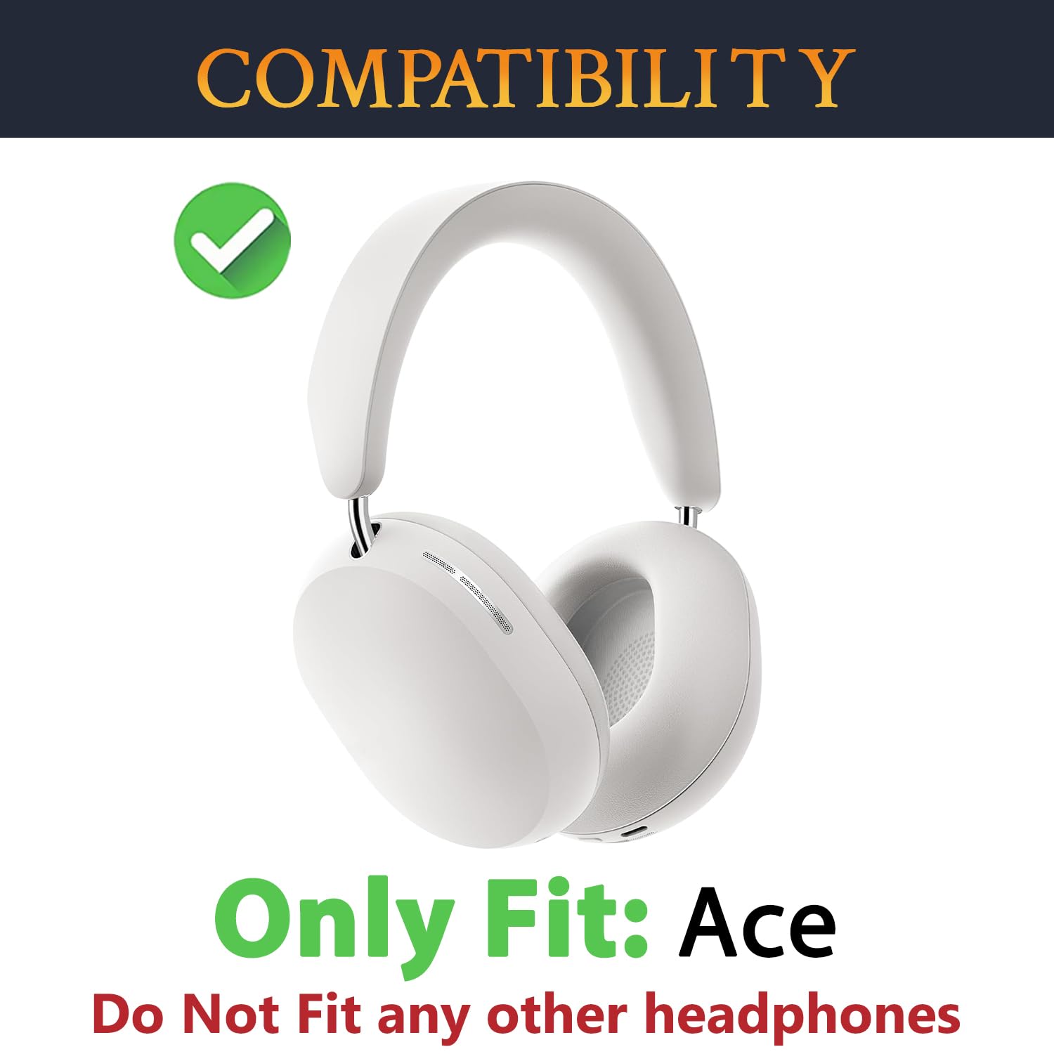 SOULWIT Coussin Coussinets de Rechange pour Sonos Ace Casque Supra-auriculaire sans Fil, Coussinets en Cuir Protéiné Souple et Mousse Haute Densité