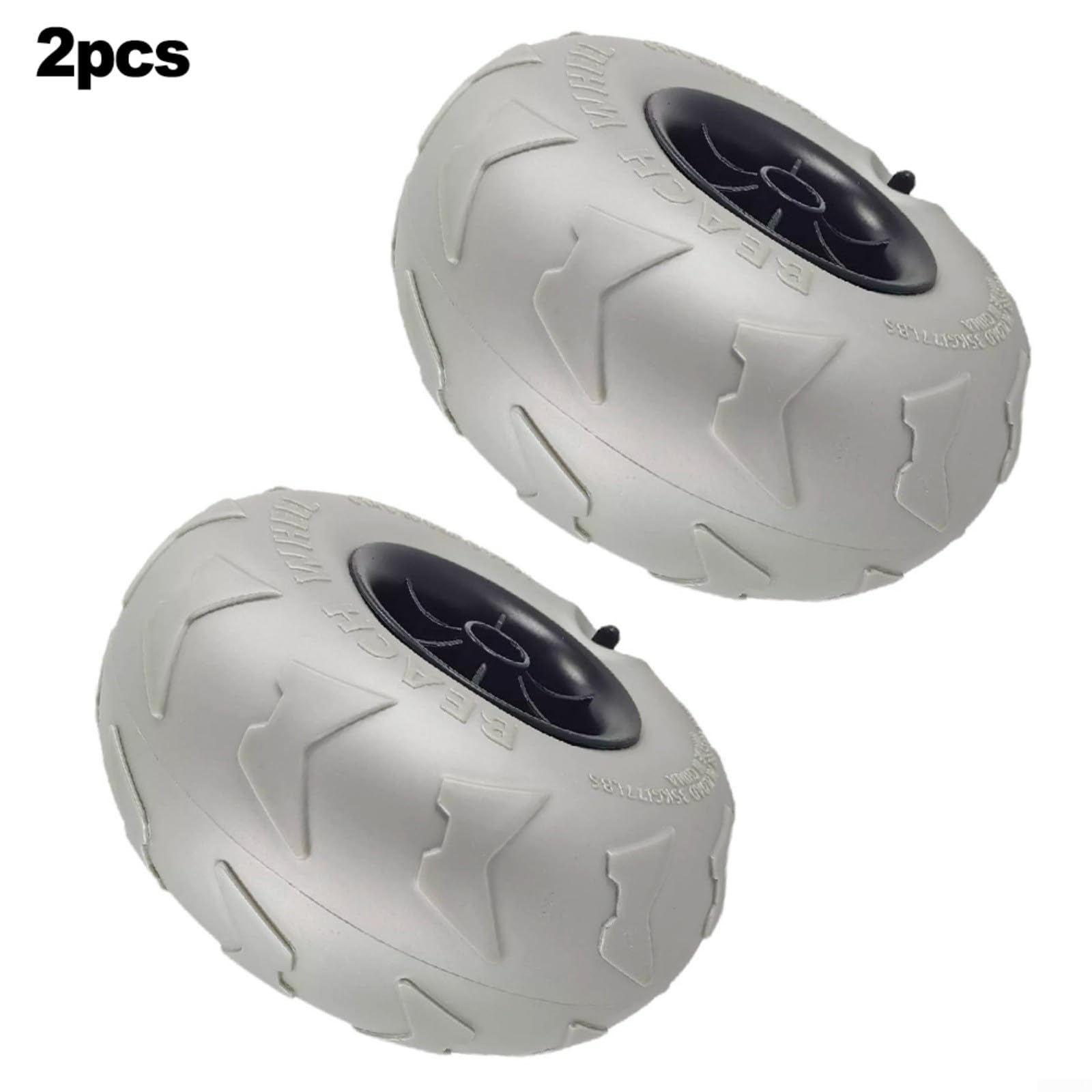 KiraKira Kółka do balonów plażowych do wózka kajakowego, opony piaskowe z PCW, 205 x 115 x 20 mm, szeroka powierzchnia, do wymiany wózków kempingowych na trawie i plaży, szare