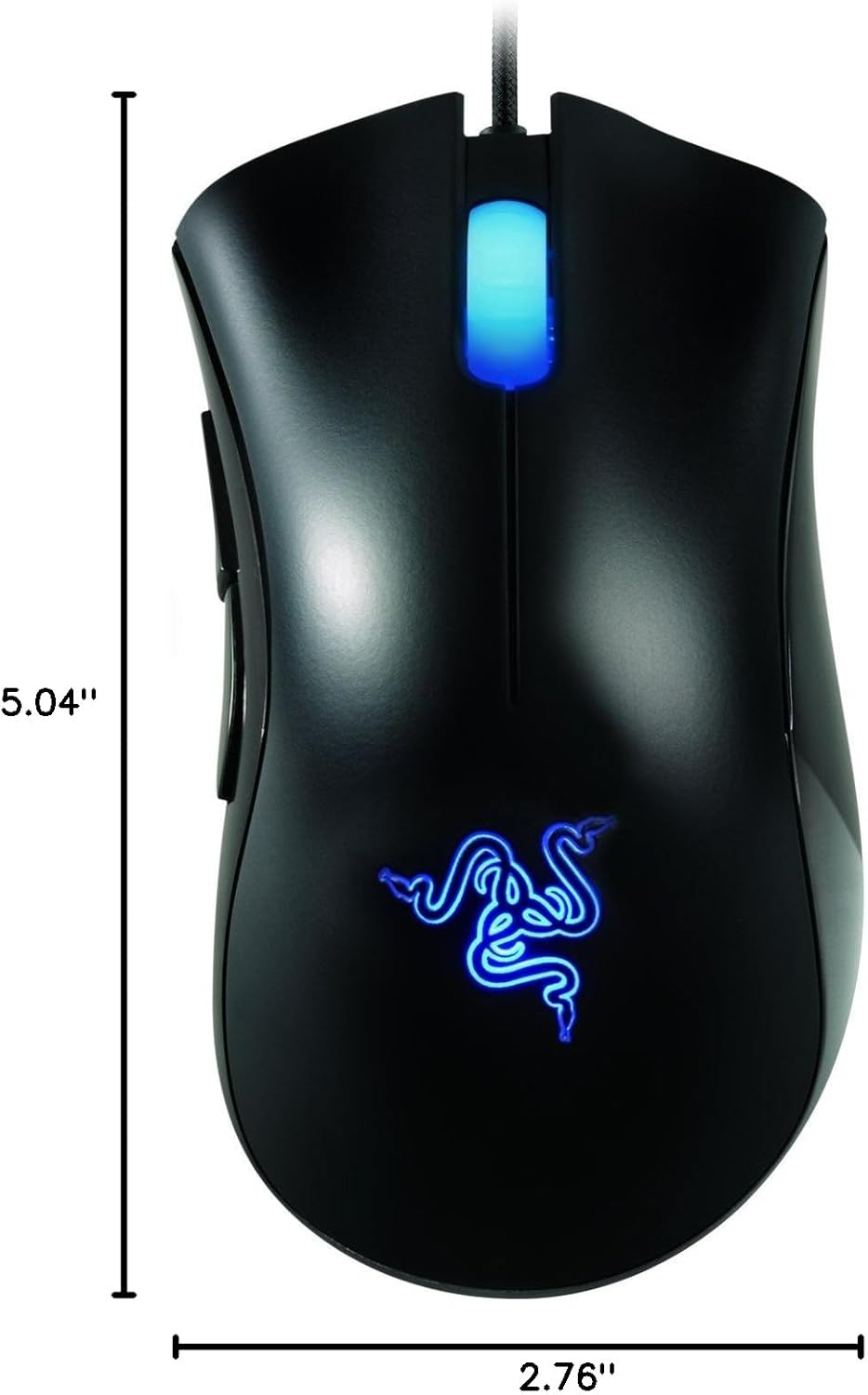 Razer Deathadder Infrared Gaming Mouse with dimensions