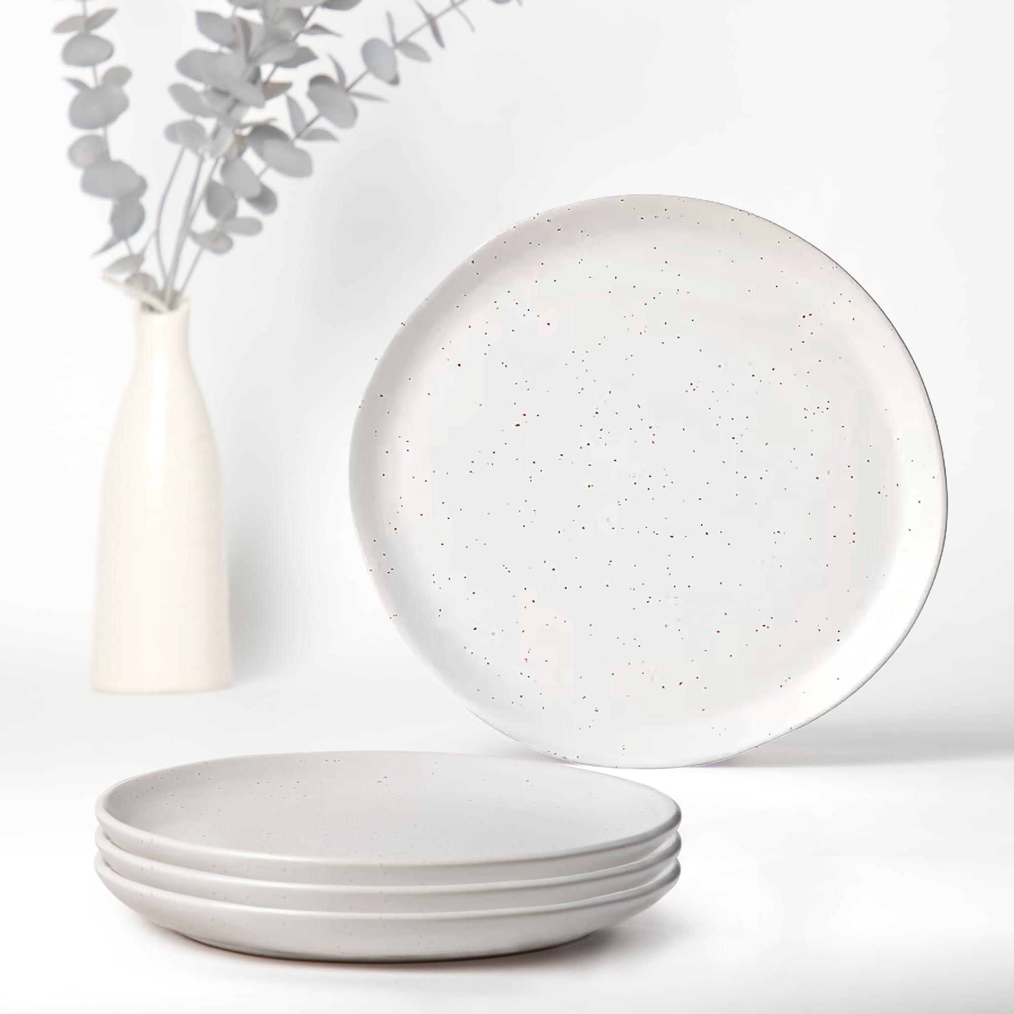 Anko Bodrum Stoneware Side Plates Set of Premium Crockery for Dining  Table ideal for serving Starters, Salad, Dessert Designer Glazed Quarter