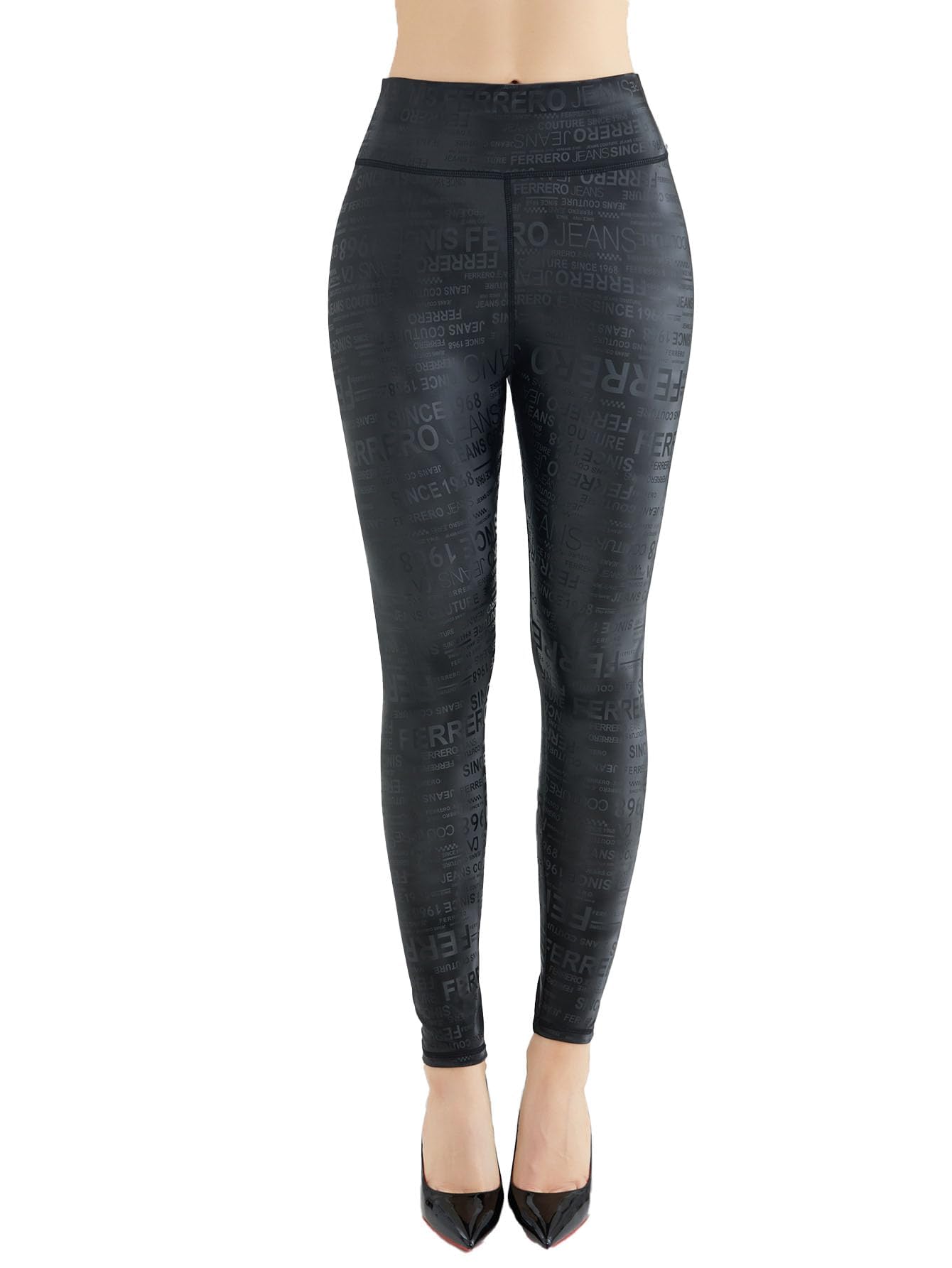 Women Stretchable PU Leather High Waist Activewear Sportwear Dry Fit Leggings Yoga Pants Gym Workout Tight Leggings Dn21-image-25