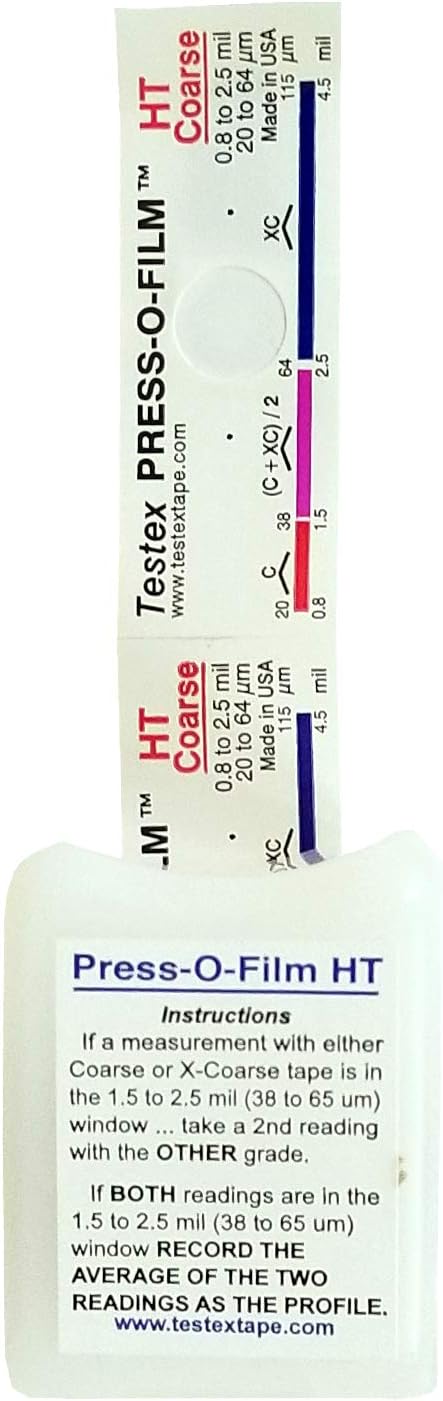 Press-O-Film Coarse Grade (0.8-2.5 Mils / 20-64 Microns) Replica Tape, Roll