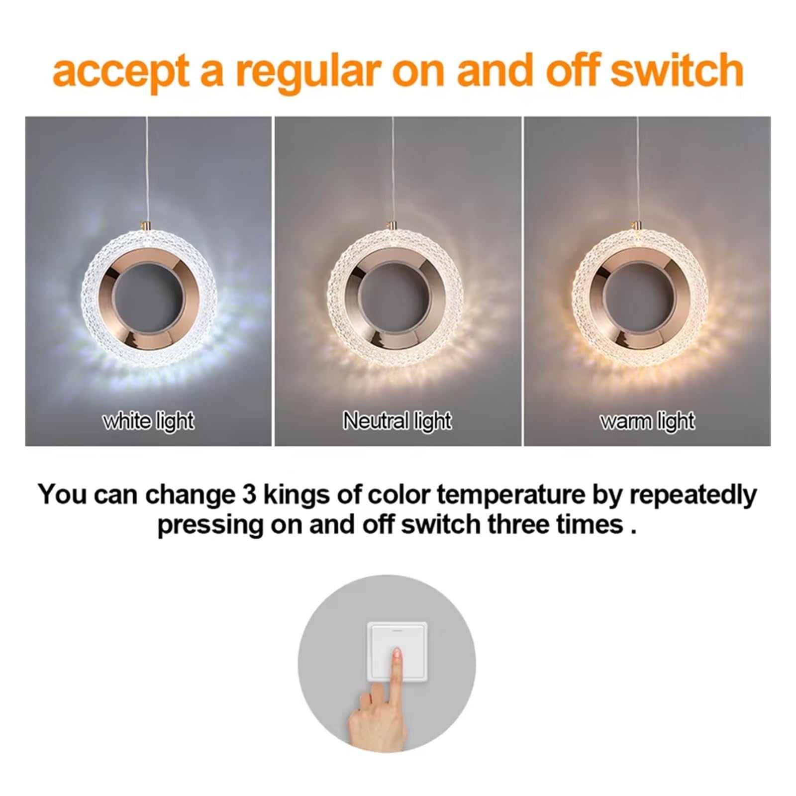 Lampade a Sospensione in Acrilico Nordico Lampada da soffitto per Interni Lampadario a LED da Comodino Apparecchio di Illuminazione Artistico e Creativo, Cucina