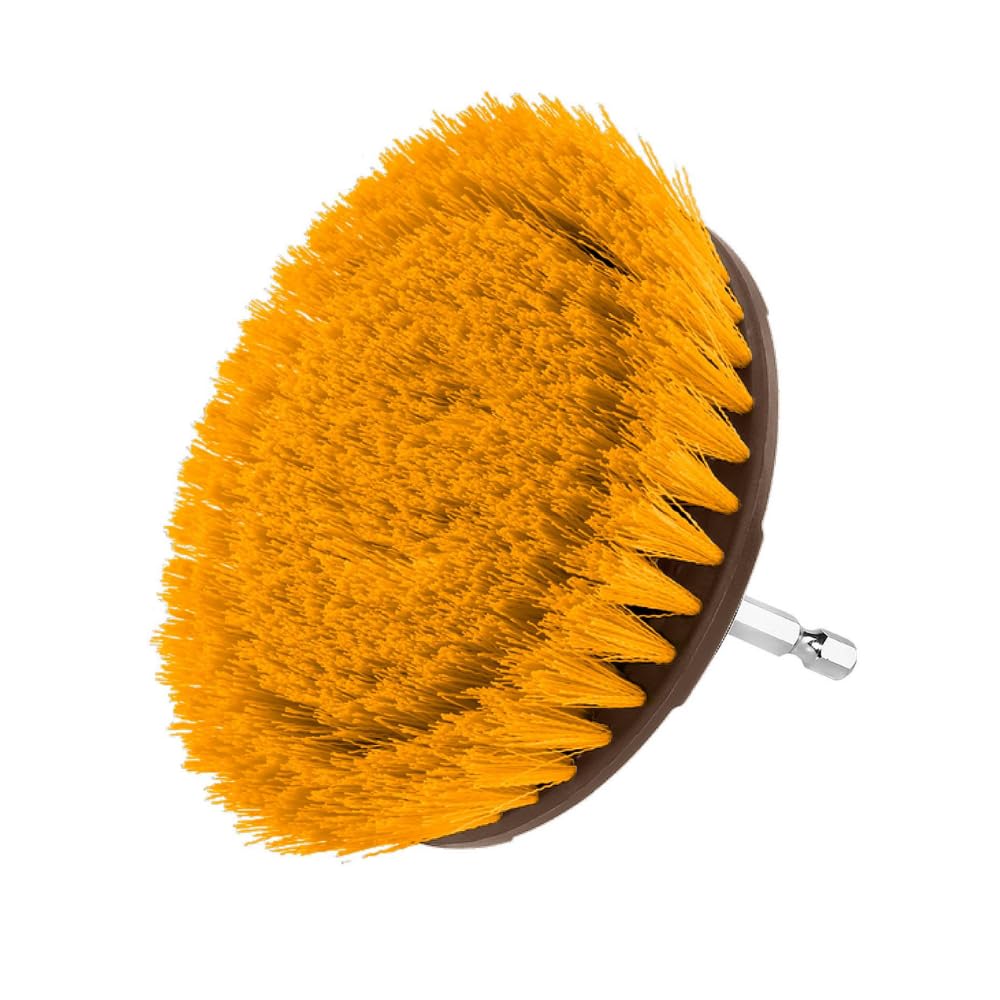 Medium Bristle Power Drill Brush Attachment, 4-Inch Round Scrubber with Quarter-Inch Hex Shank, Cleaning Tool for Power Drills-image-26