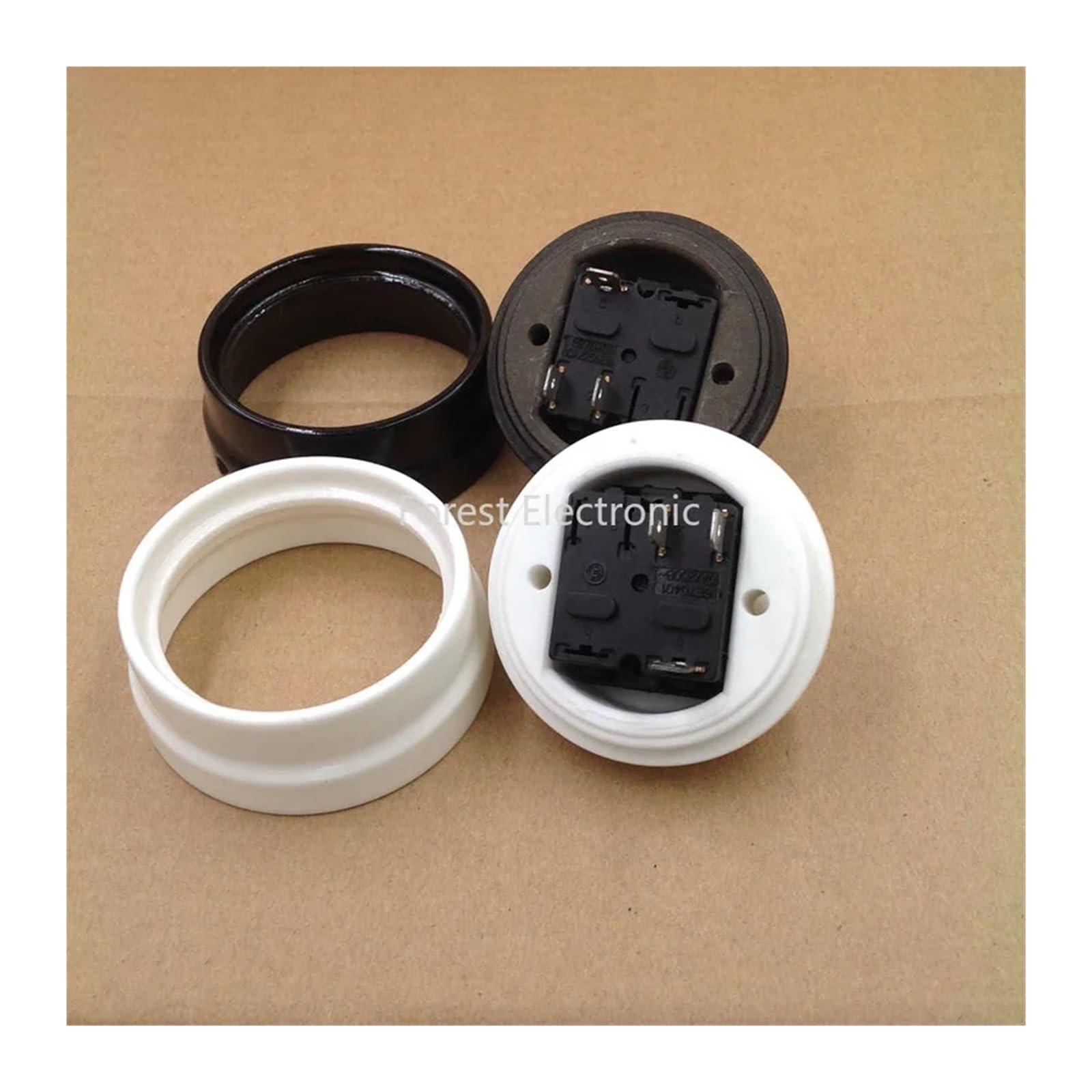 Interruptor de pared giratorio, interruptor de perilla, ideal for decoración del hogar, 110-220 V(Socket brown)