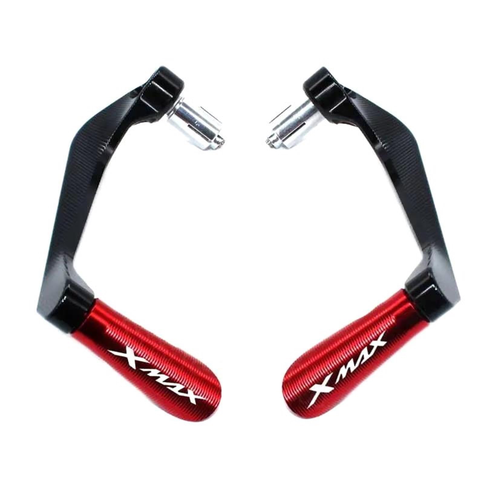 HIZORB Handguards for Y-AMAHA XMAX125, XMAX250, XMAX300, XMAX400Tech Max Motorcycle CNC Aluminum Grip, Protective Brake,Hand Protection Device(Black- Silver)