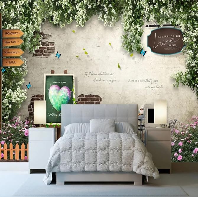 Papier peint mural 3D rose pour masquer un mur terne en briques 3D - 4