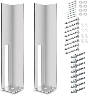 2 Pack Vinyl Fence Brackets/Vinyl Fence Concrete/Wood Post Mount Tower with Mounting Kit for 5"x5"24" Hot Dipped Galvanized Steel Fence Post Insert
