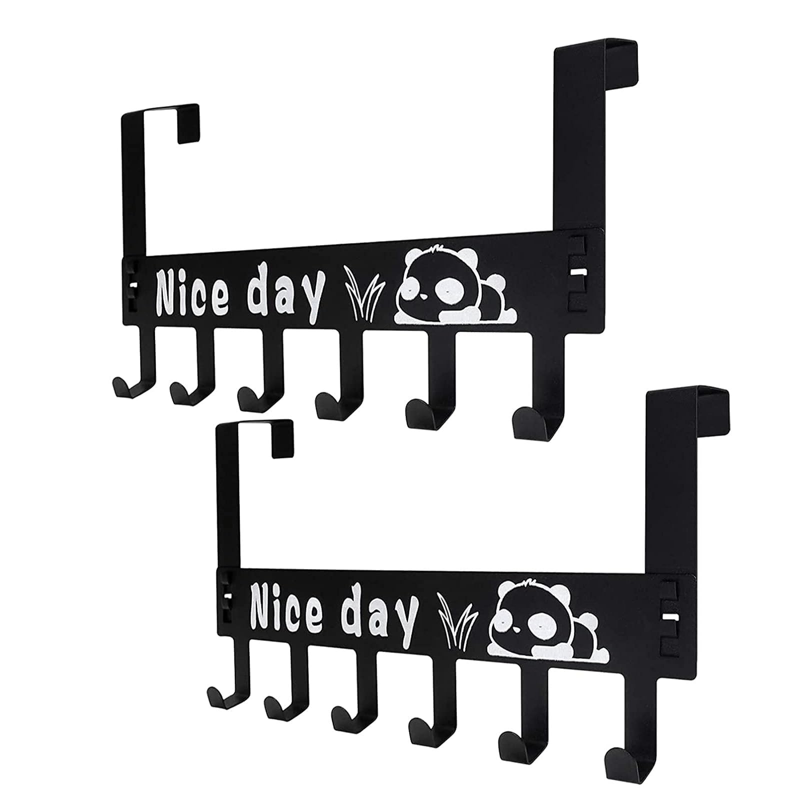 Epsilon Over Door Hanger Hooks 2 Pcs Door Hook Hangers for Hanging Clothes in Bathroom and Kitchen 6 Hooks Strong Metal Over The Door Hooks Hanger for Home Black Set of 2 (2 Pcs White) (B09SB27SGY) Amazon Price History, Amazon Price Tracker