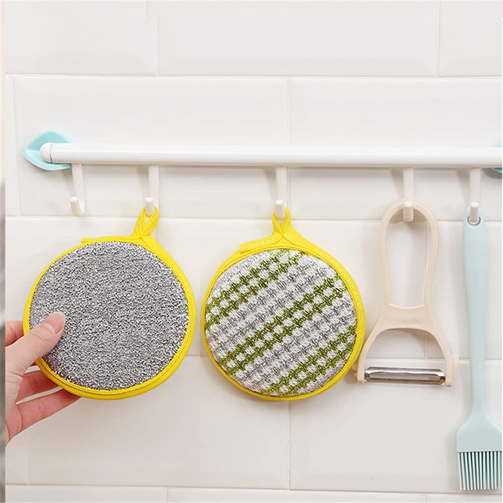 Bloque de Esponja para Lavar Platos Cocina Antiadherente Cepillo de Aceite Olla Paño para Platos domésticos Limpieza de Doble Cara Estropajo de algodón 20 Piezas (D_)