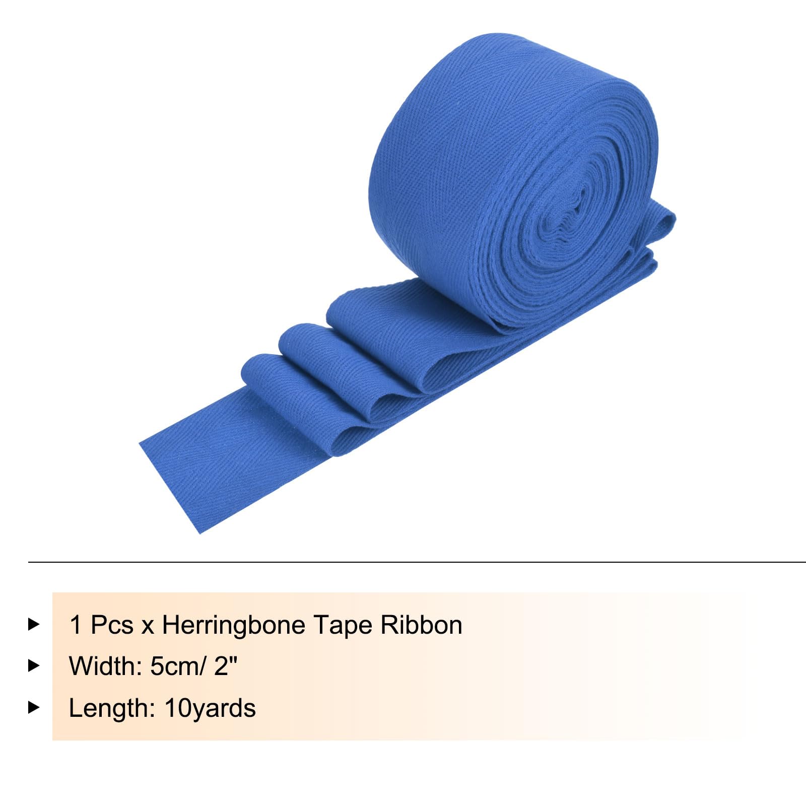 PATIKIL Cotton Twill Tape 2 Inch 10 Yards Cotton Ribbon Bias Binding Tape Herringbone Webbing Trim for Sewing Gift Wrapping Craft DIY Dark Blue - Image 2