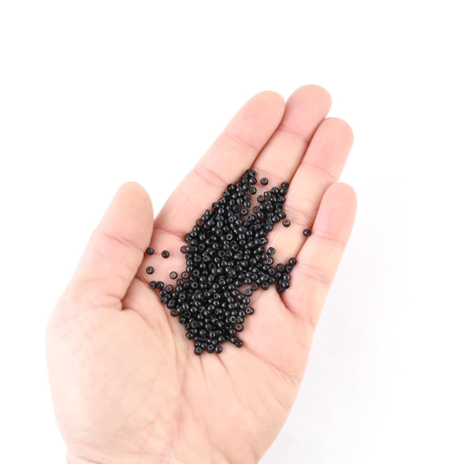 1000 sztuk nanoringów z silikonem 3,0 mm, nano-ringi z silikonem do przedłużania włosów (czarny)