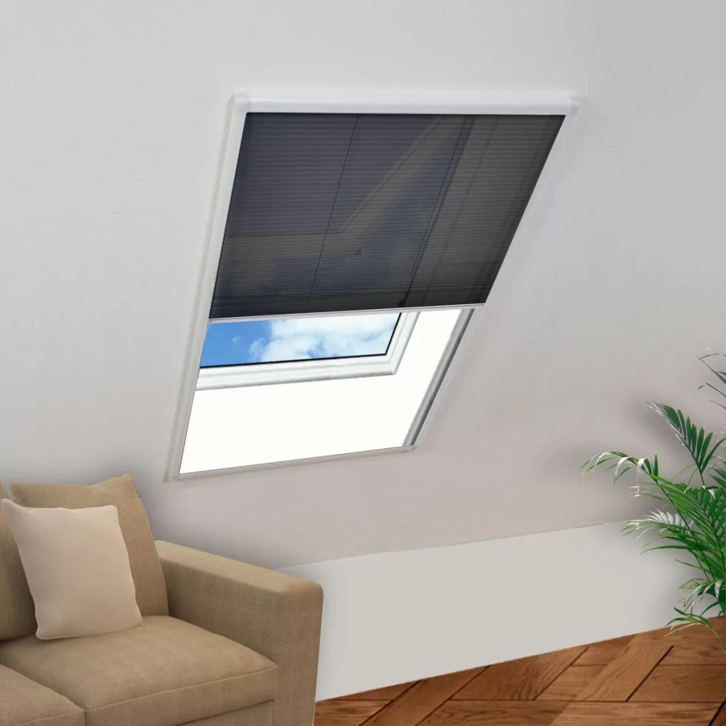 ZEYUAN Insektenschutz-Plissee für Fenster, Fliegengitter Fenster, Fliegenschutz Fenster, Pollenschutzgitter Fenster, Insektengitter Fenster, Insektennetz, Fensternetz, Aluminium 80 x 120 cm