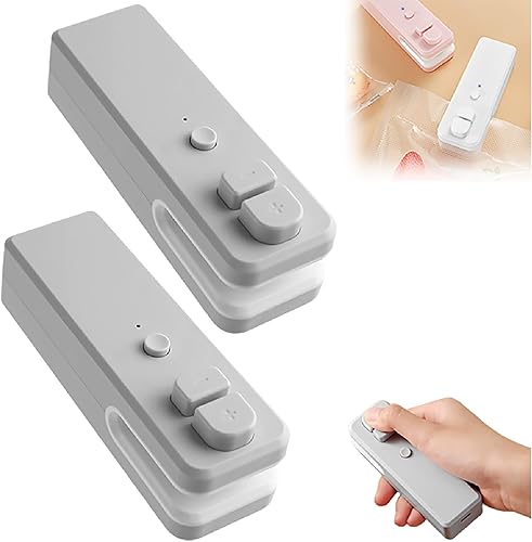 Miniatura 7 de Sellador de bolsas mini 2 en 1, sellador de bolsas de chips recargable USB C, sellador térmico 2 en 1, sellador y cortador de bolsas magnético