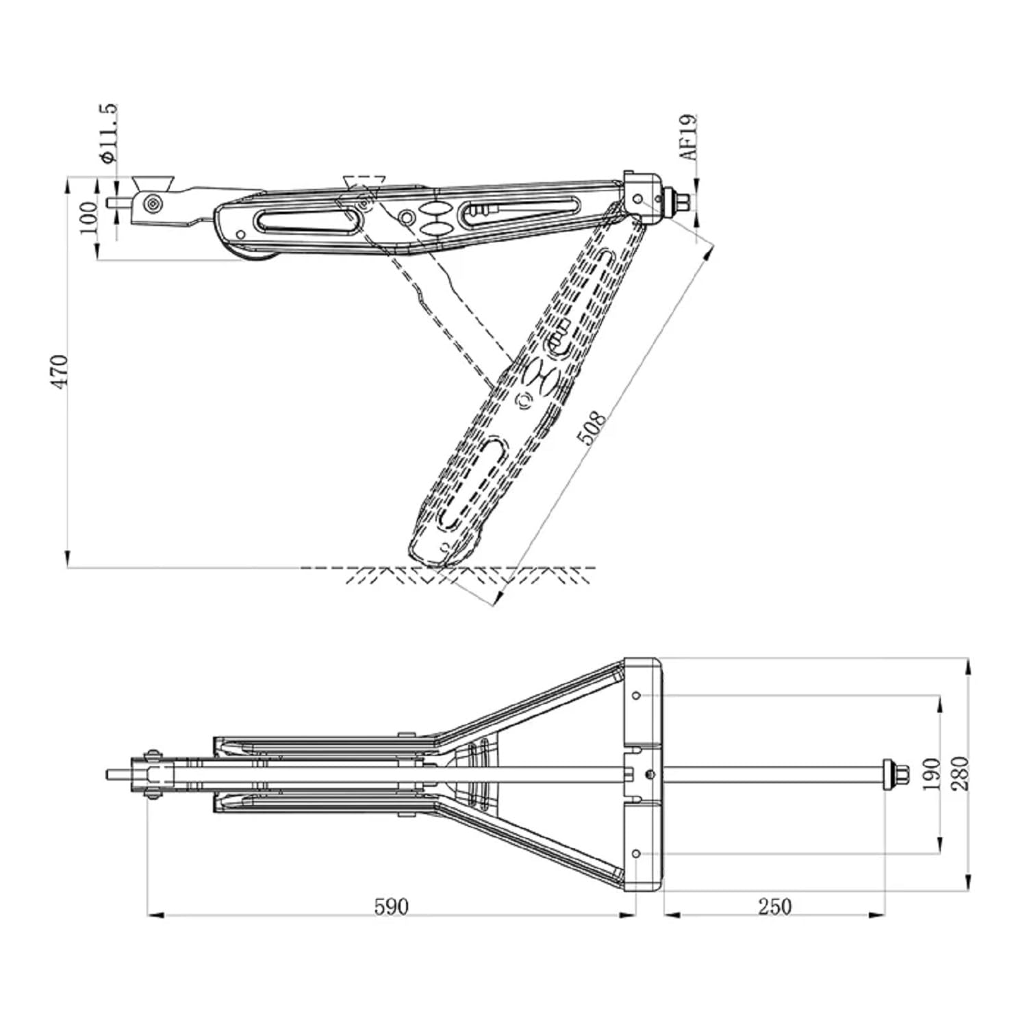 ProPlus Wohnwagen Stütze verzinkter Stahl mit Nivelliermechanismus 1000 kg