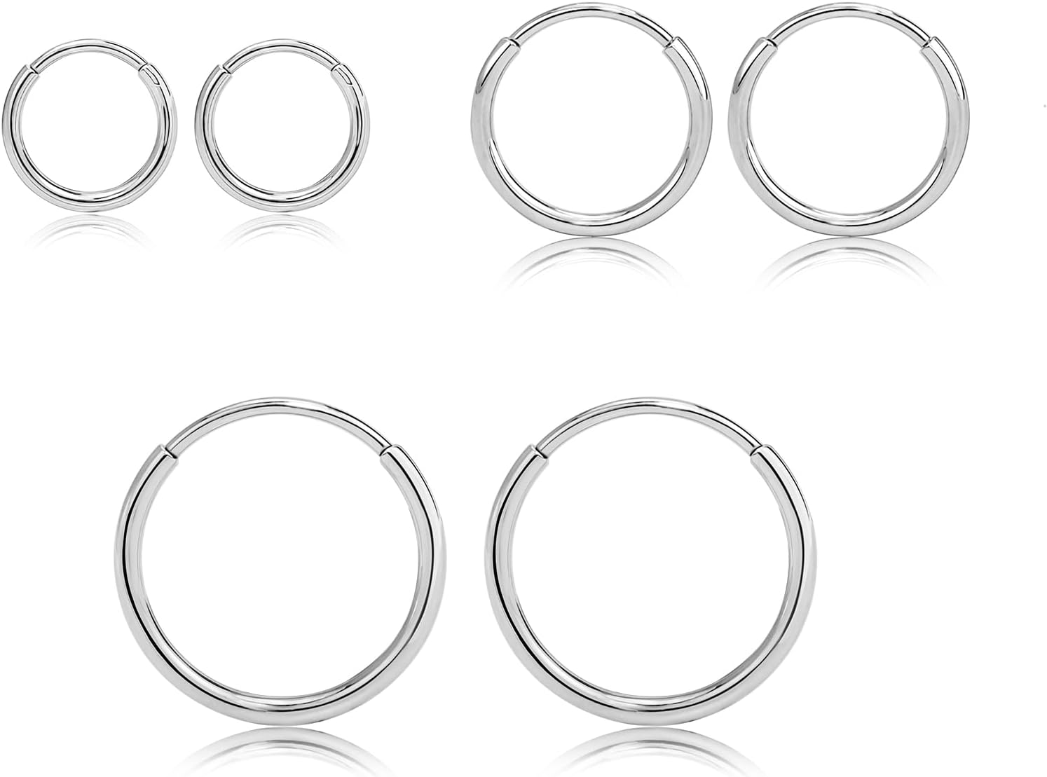 G23 Titanium Slim Huggie Hoop Earrings, Hypoallergenic F136 Implant Grade Pure Titanium for Women Sensitive Ears