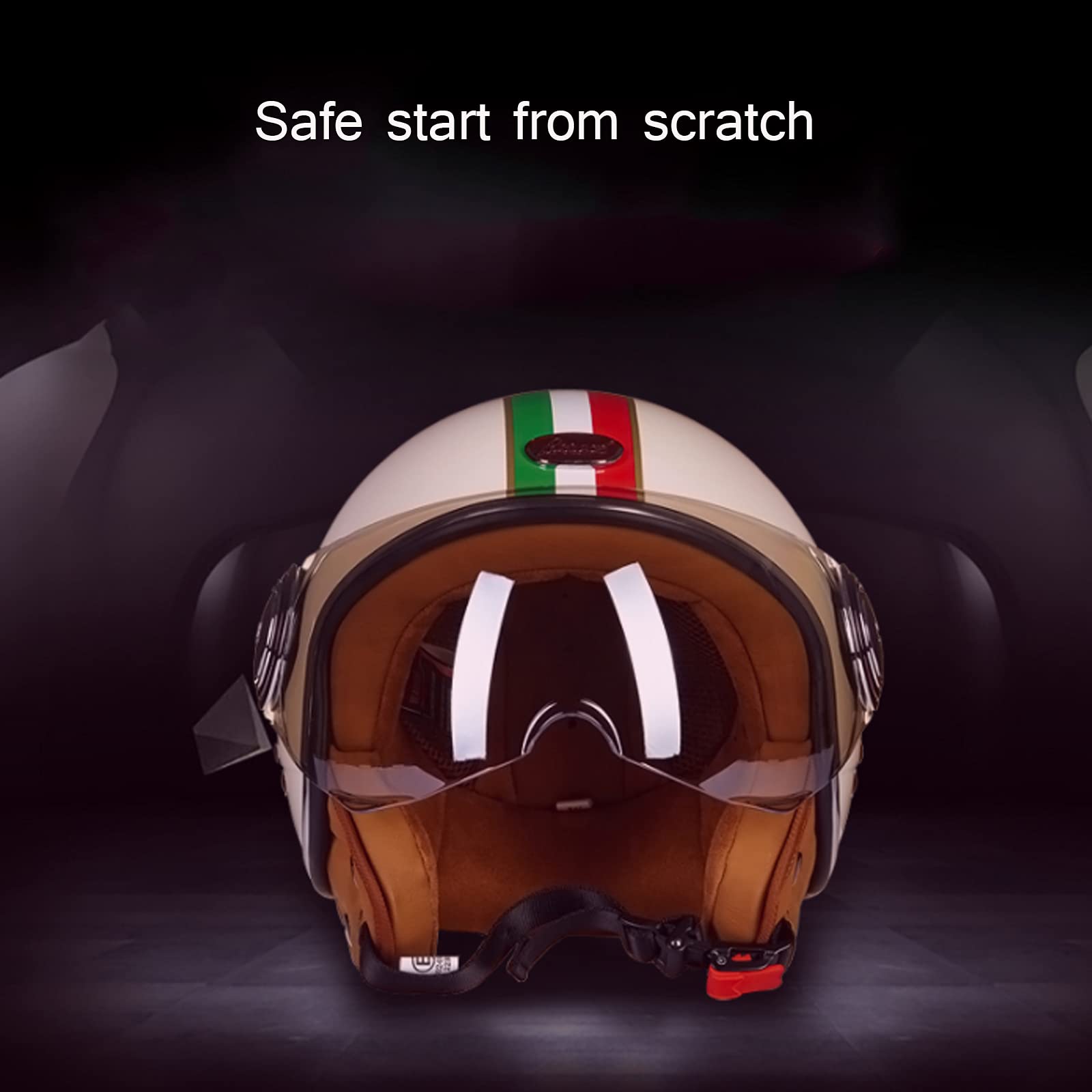 WMDMJT Klapphelm Motorradhelm - Vollgesicht, Doppelvisier - Für Straße & Touring, Orange M