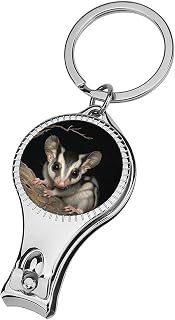 Australian Sugar Glider Nail Clipper Portable Metal Nail Cutter with Nail File with Keychain for Men Women