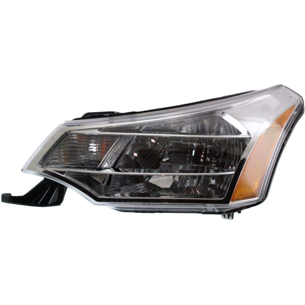 Fitrite Autoparts New Left Side Head Light Assembly For 2008-2011 Ford Focus, Halogen, Coupe 2008/ Sedan 2008-2011, Except SES Model 2010-2011, Bright Chrome Trim FO2502244