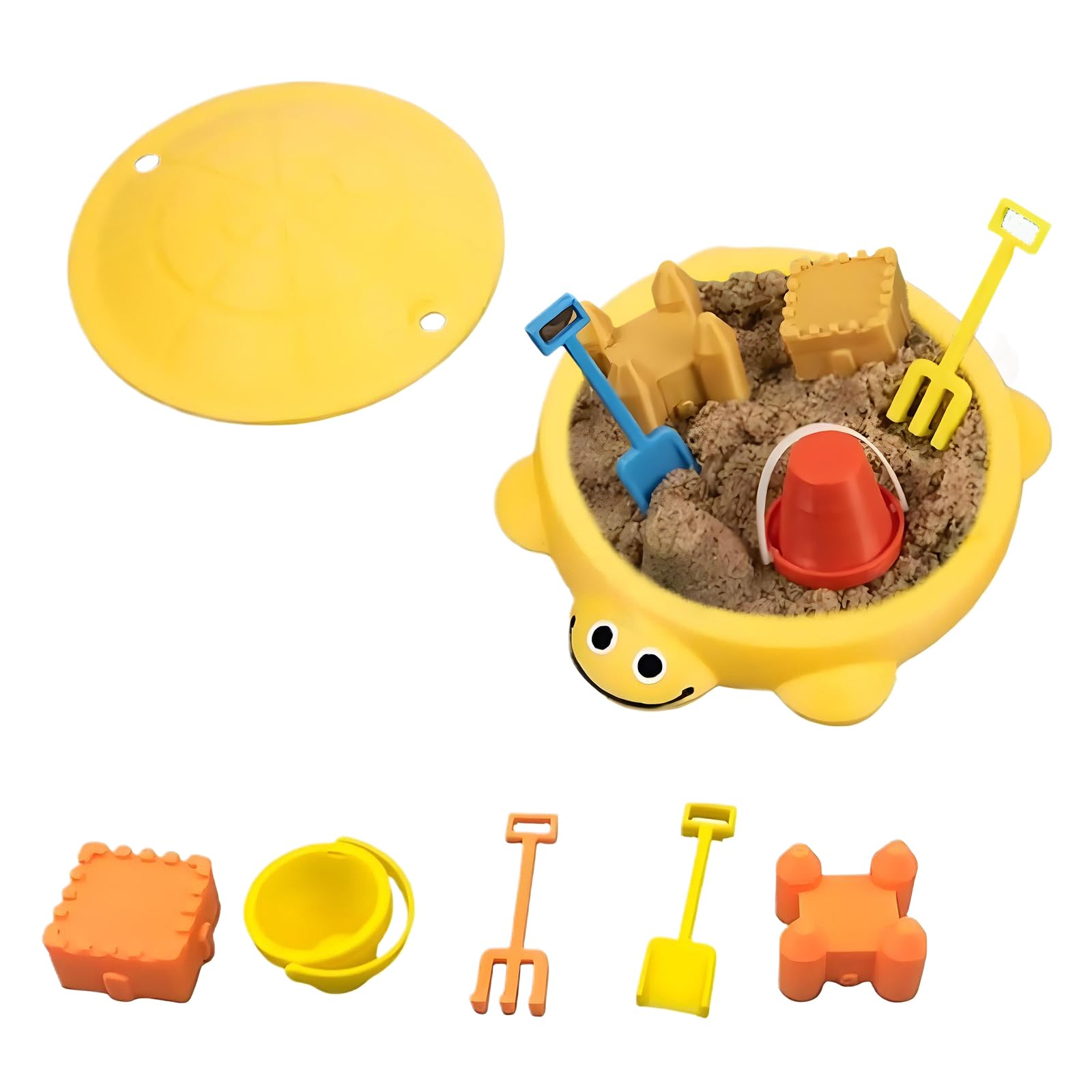 Mini Turtle Sandbox Desk Toy with Tools & Soft Moldable Space Sand, Cute Zen Garden Fidget Kit, Stress Relief Toys for Adults, Desktop Decor Accessories and for Home