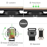 Vista 5 de VUP Brazalete desmontable para teléfono celular giratorio de 360° para iPhone 16/15/14/13/Pro Max/Pro/Mini/12/11, se adapta a todos los teléfonos