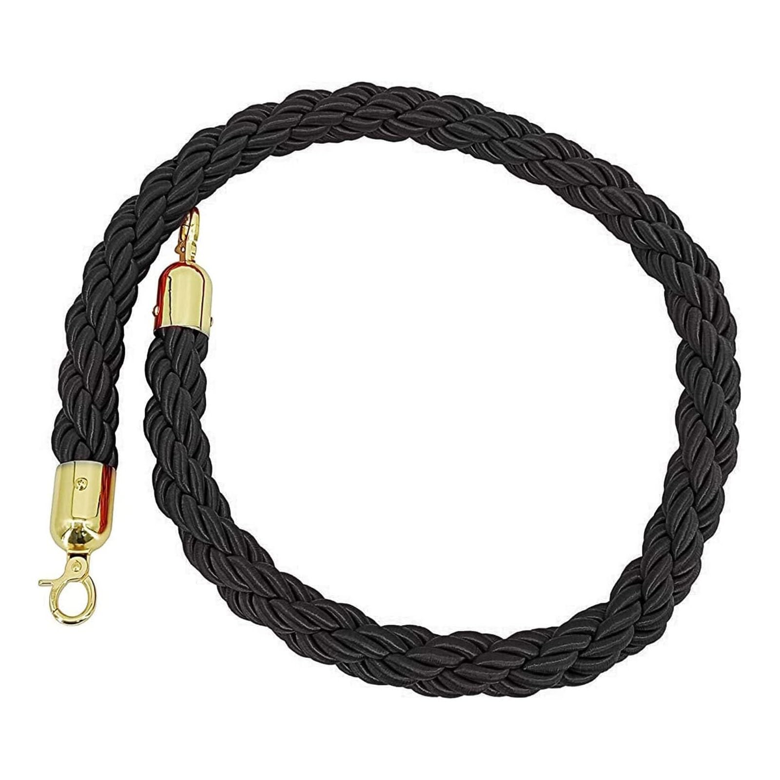 Ghkryd Black Barrier Rope, Vip Stanchion Hemp Braided Rope, Hotel/Concerts/Theater/Car Shows Twisted(,1.2M/4Ft/47Inch)