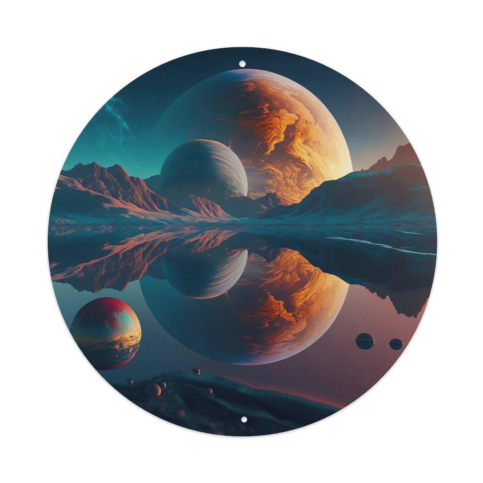 Space Poster Strange Phenomena in The Milky Way Vintage Metal Tin Sign Plaque Wall Decor for Cafe, Club, Garden Round Metal Poster 8x8Inch