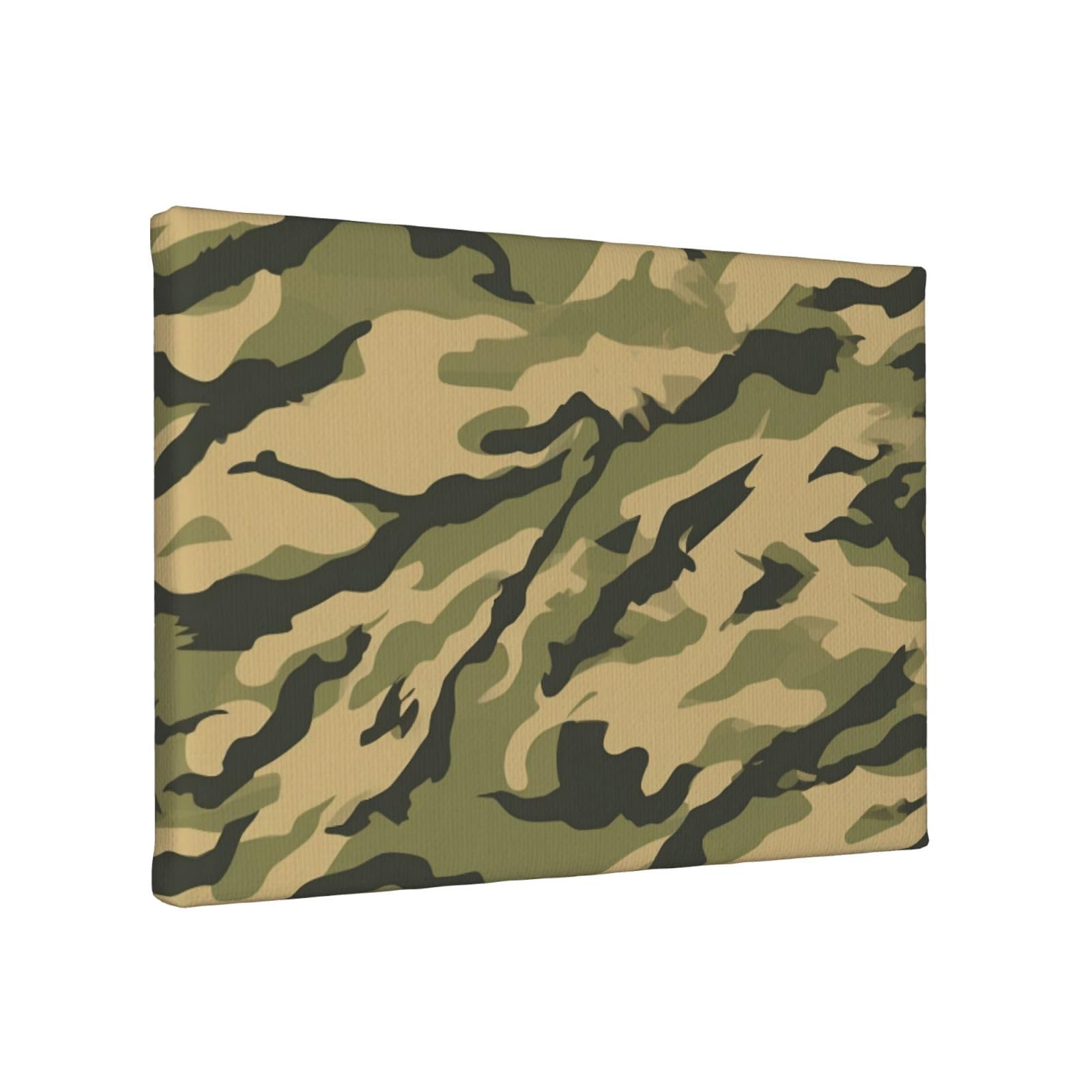YKLJG Tiger Stripe Camouflage Printed Wall Art Canvas Painting 30x20 CM Wooden Framed Picture Painting Artwork Prints for Bedroom Kitchen Home Office Decor