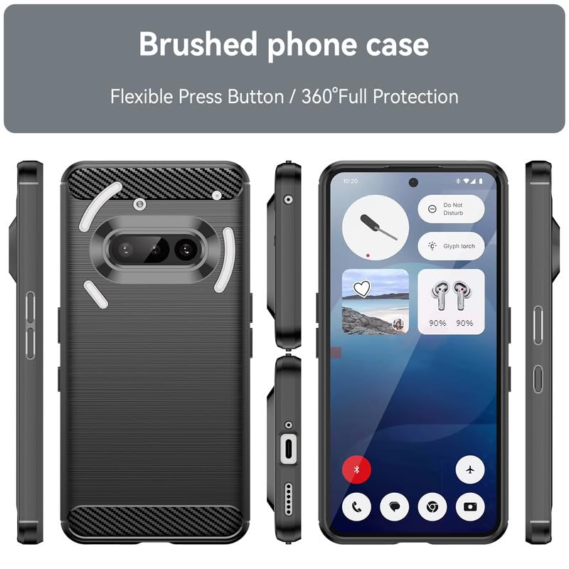 Image of Hybrid Carbon Fiber Back Case for Nothing Phone 3A (Black)