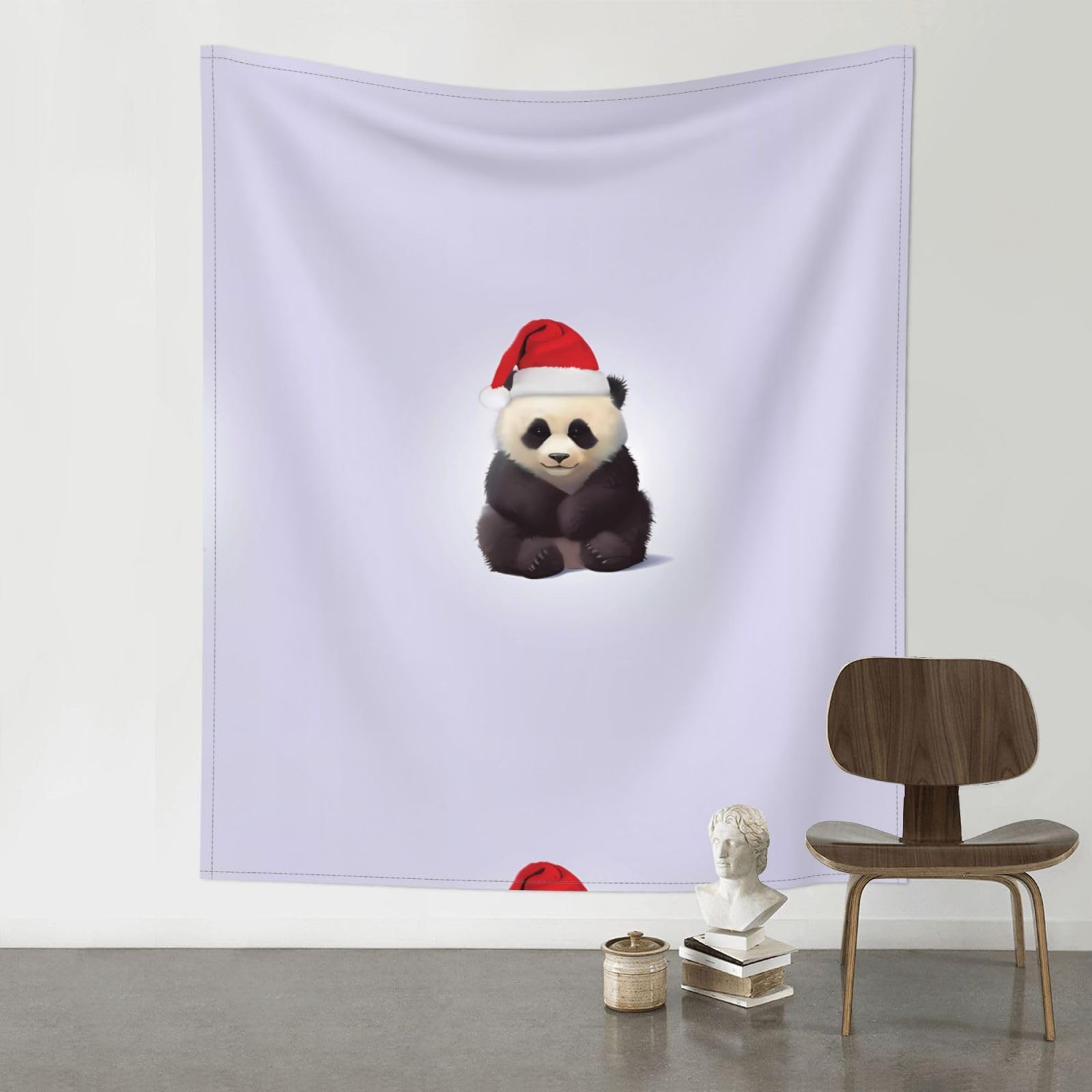 YYHWHJDE Panda Wearing Santa Prints 60x51in Wall Tapestry – Boho Decor Throw Blanket for Bedroom, Dorm, Beach Cover, Picnic & More