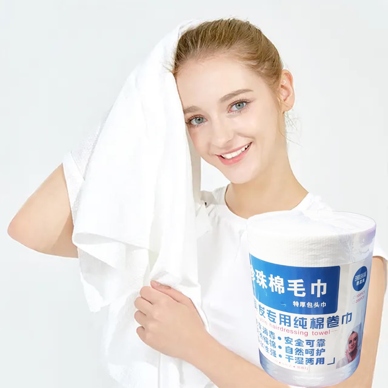VIYASwift Disposable Luxury Towels Air Laid Nonwoven Disposable Towel for Salon Hair Drying Towels for Women Salon Towels Bleach Safe White Spa Towels White Gym Towels (30x70cm) 80g