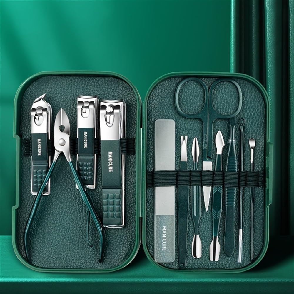 Manicure, pedicure Kit, 12-częściowy zestaw kolorowych obcinaczy do paznokci, pedicure, szczypce do skórek, zestaw podróżny, Nail Art, nożyczki do paznokci ze stali nierdzewnej, narzędzia