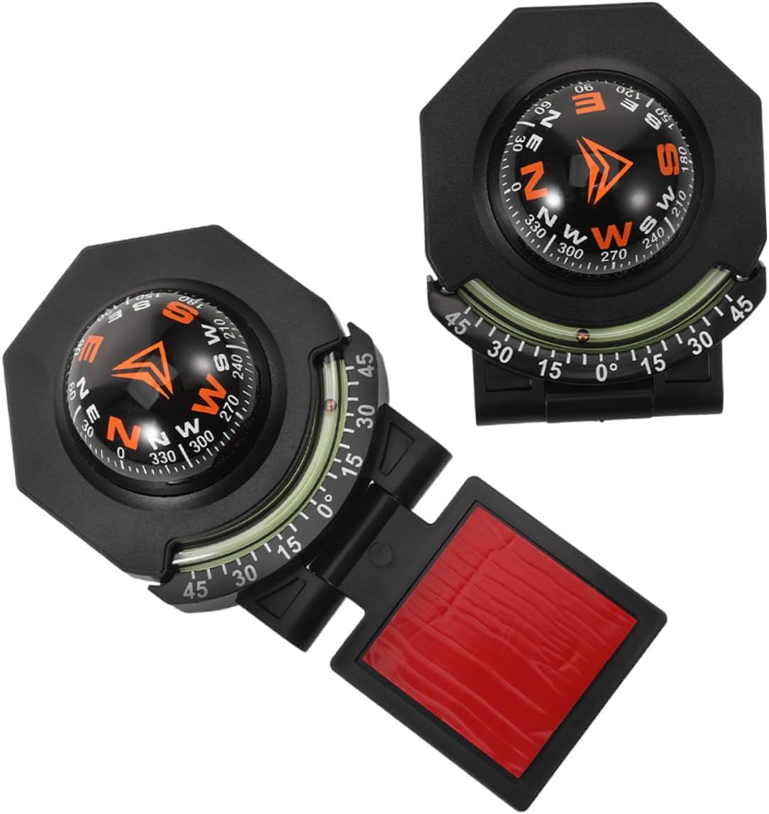Ipetboom 2pcs Vehicle Dashboard Compass with Inclinometer Car Guide Ball Auto Dash Compass for Truck Boat Marine Navigation Interior Accessories