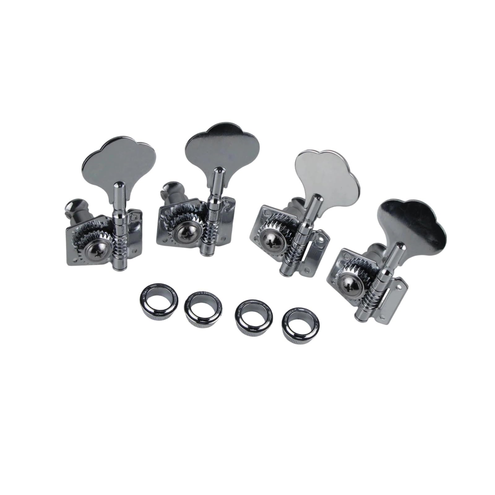 Set Meccaniche Chitarra Piroli Open Gear Cromati Stile Vintage Per Basso A 4 Corde