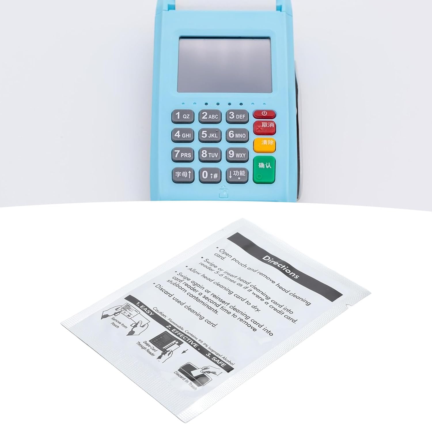 50pcs Credit Card Reader Cleaner POS Swipe Terminal Cleaning Cards for ATM Machines Card Printers