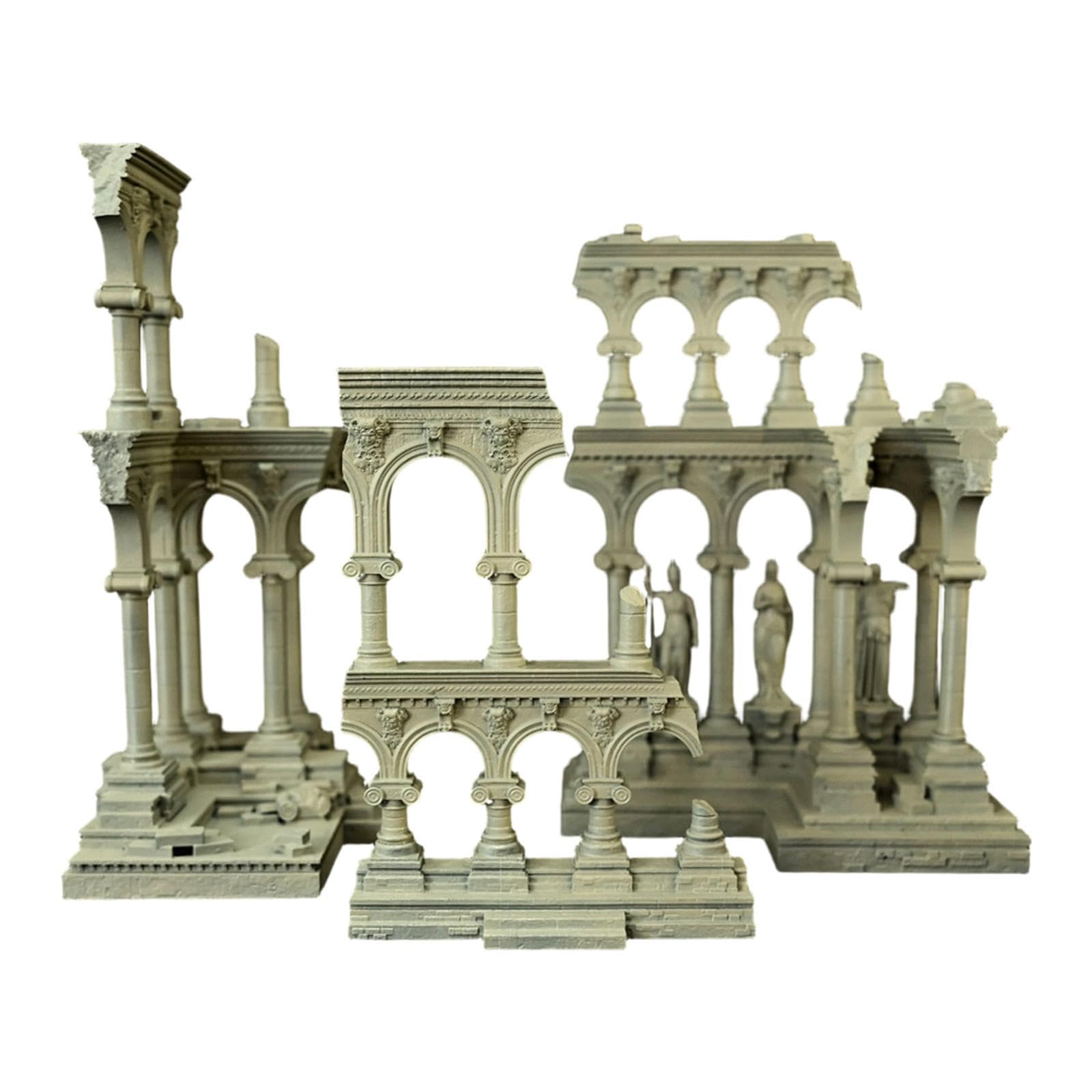 Acuario Ornamento Adorno Arquitectónico Romano Europeo en Resina Estatua Decorativa de Faraónico para Pecera Pieza de Estilo Europeo Antigua Ar, Estilo D, Individual