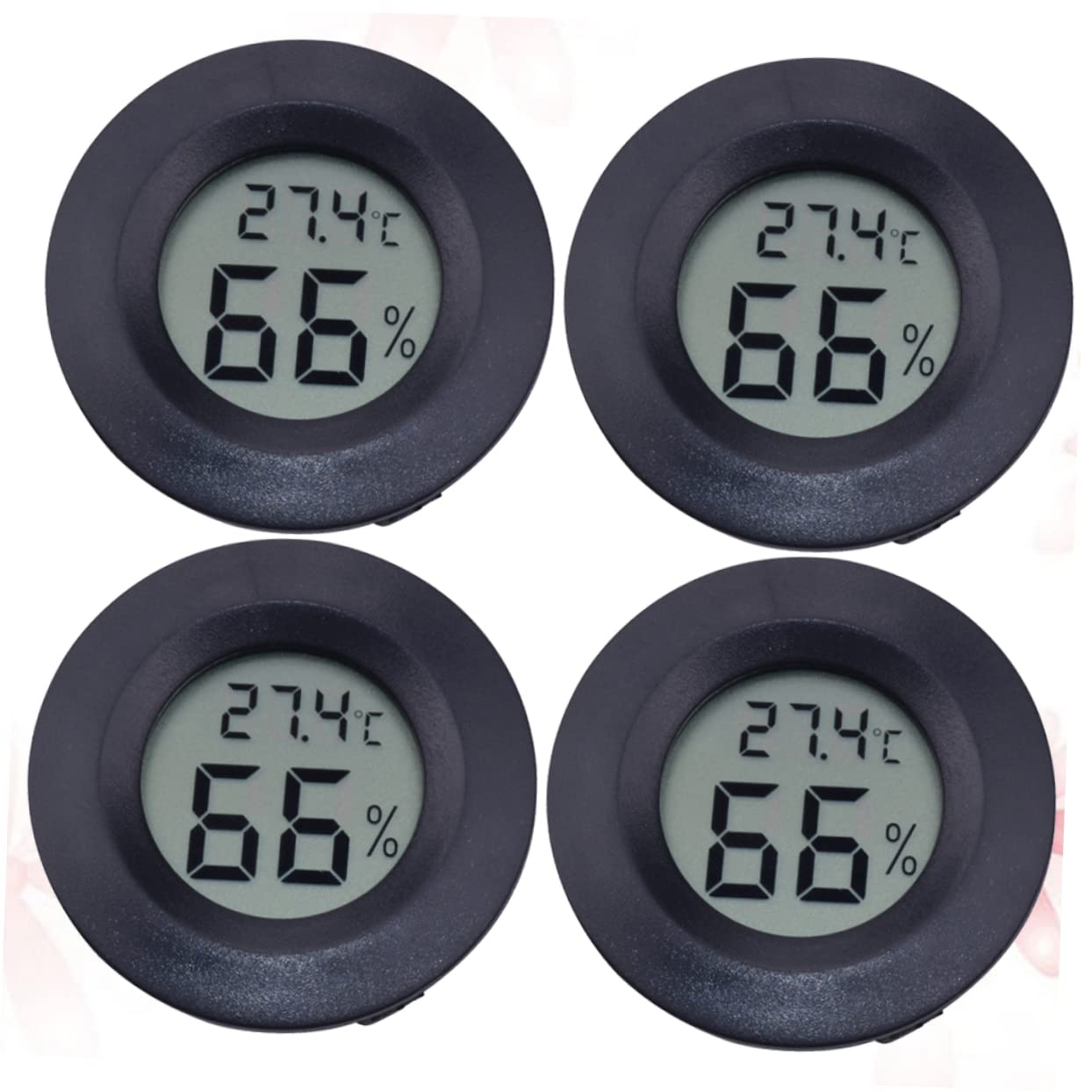 Kisangel 3sets Reptile Pet Temperature and Humidity Digital Hygrometer for Terrarium Use Lightweight Acrylic Design for Snakes Bearded Dragons and Frogs Black 4pc*3