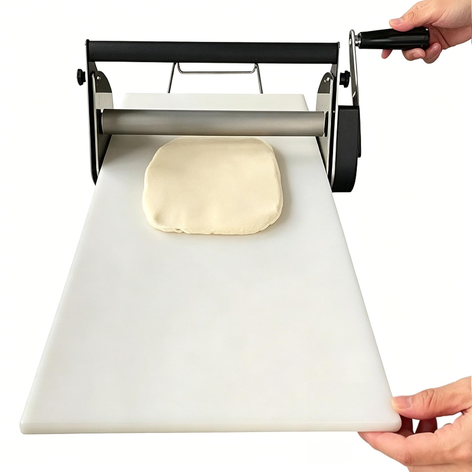 Laminadora Reversible De Hojaldre y Fondant︱Laminadora Pasta Plegable para Preparar Masa De Panadería︱Máquina Manivela Laminadora De Masa con Grosor Ajustable 0.5-25 Mm
