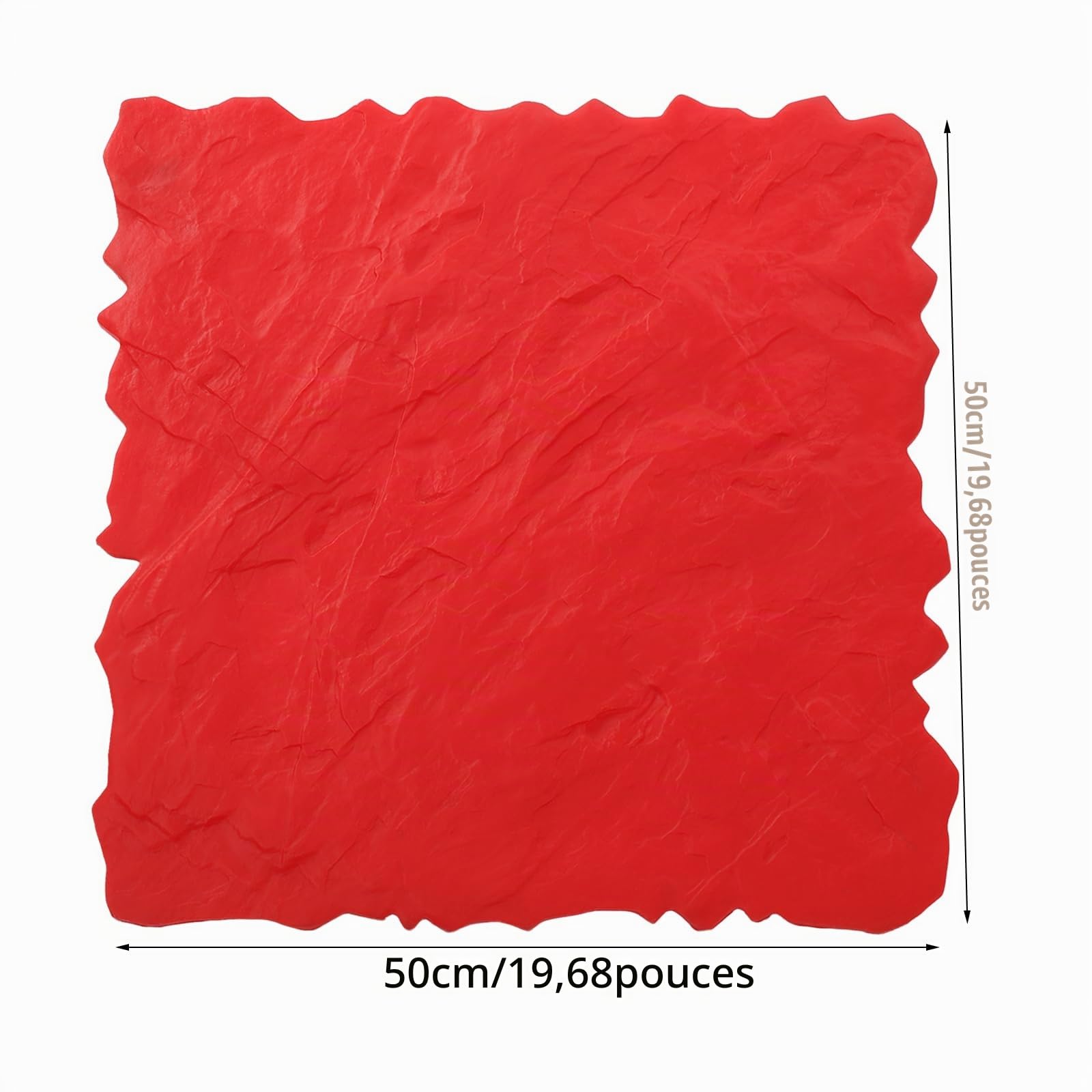 Moules de tampons en béton - 50 x 50 cm - En polyuréthane - Pour terrasse, trottoir, sol - Avec motif de pierre