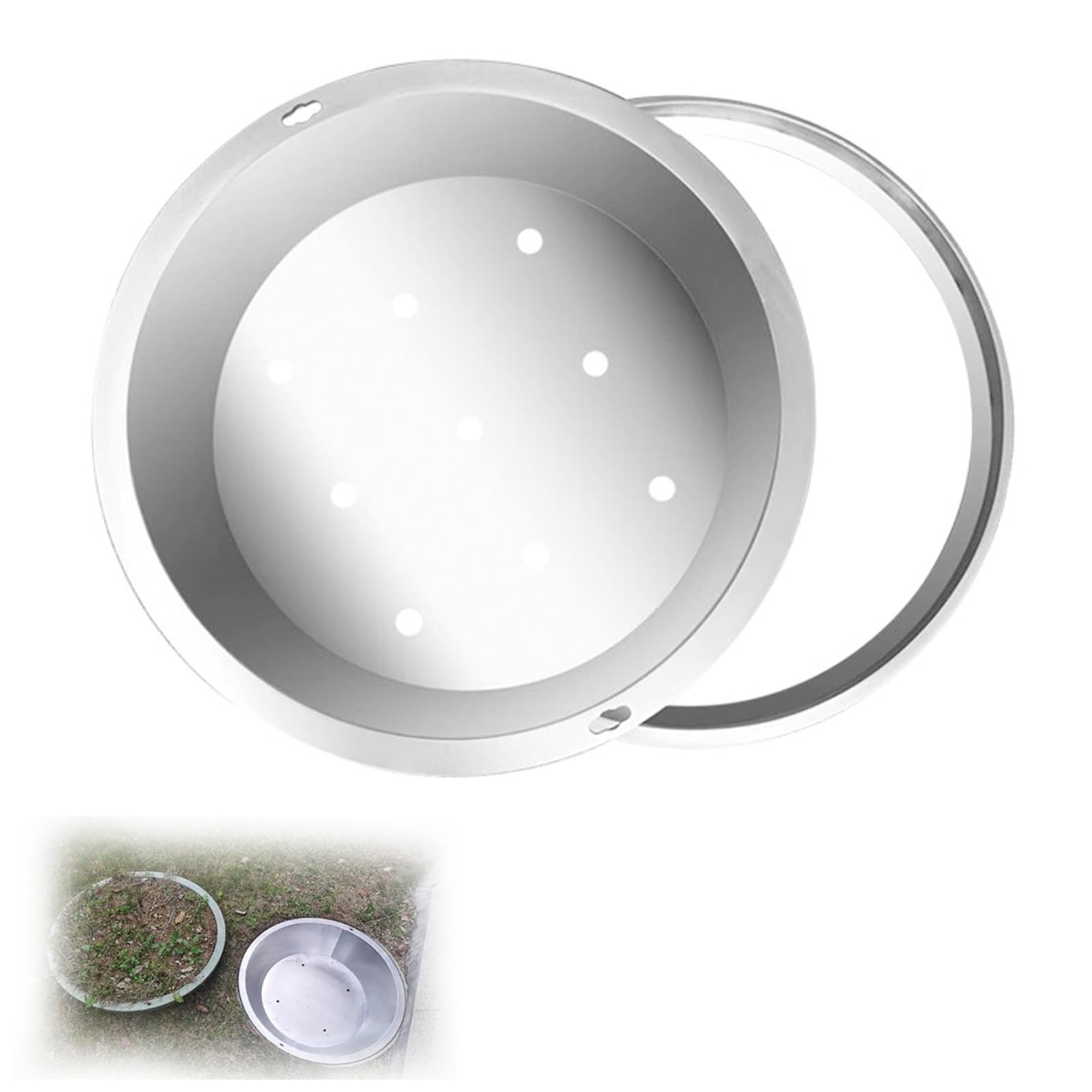 Fosse septique : couvercle de regard acier inoxydable circulaire pour assainissement de jardin