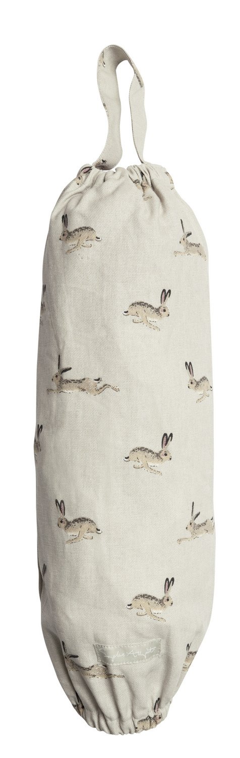 Sophie Allport Carrier Bag Holder - Hare design 100% Cotton Reusable Bags Storage