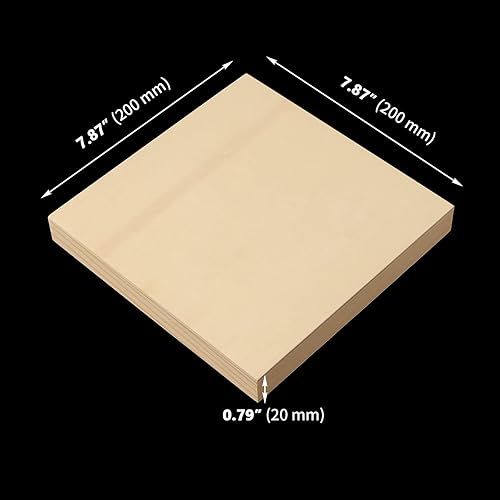 Miniatura 2 de ZOENHOU 10 tableros de lienzo de madera de 8 x 8 pulgadas, lienzo de madera cuadrado sin terminar, paneles de madera acunados para pintar, verter