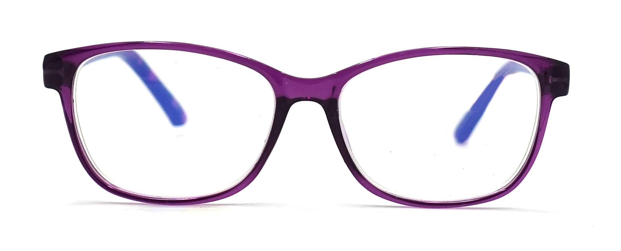 Blue Light Blocking Reading Glasses for Men and Women | Computer, Gaming, TV Glasses with Blue Light Protection (Purple, 3.00 Strength)