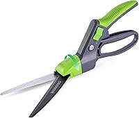 WORKPRO Handheld Grass Shears with 360° Swivel Blades - Ultra-Sharp Manual Clippers, Non-Slip Ergonomic Garden Scissors for Precise Lawn Trimming